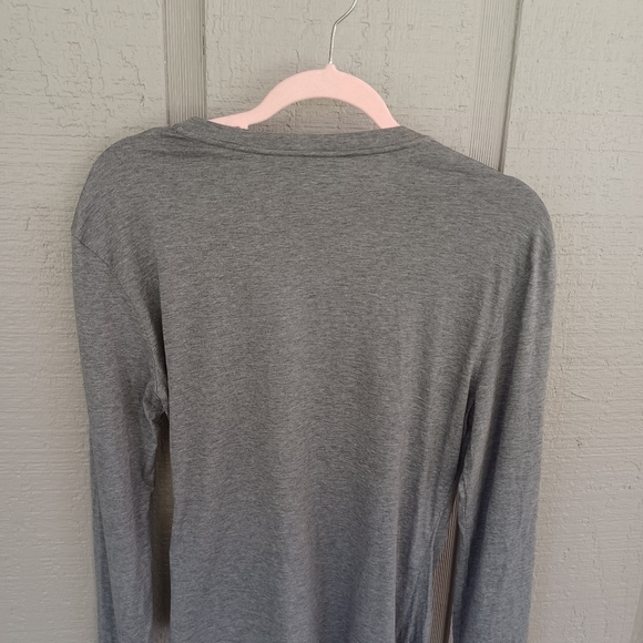 Theory Draped Long Sleeve Tee Size M Women Minimalist Pima Cotton Asymmetrical - Picture 5 of 11